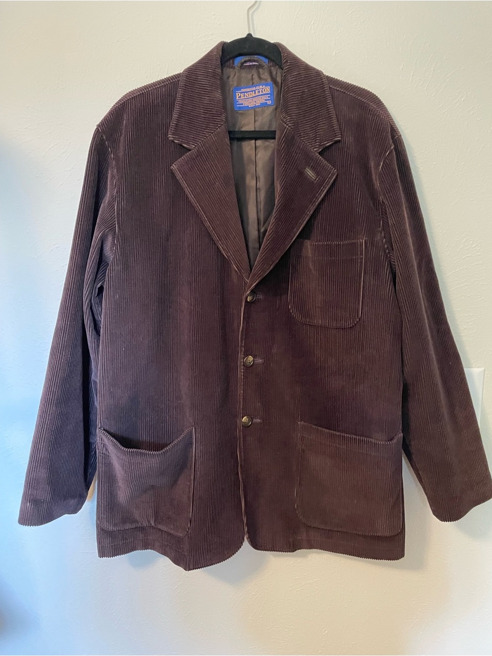 Pendleton Chocolate Brown Corduroy Jacket Size L